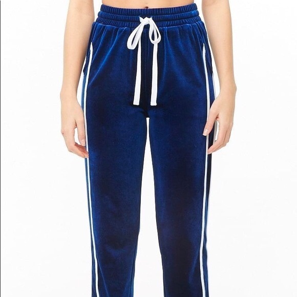 Forever 21 Pants - Forever 21 blue velour joggers